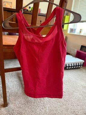 lululemon athletica Raspberry Pink Mesh-Back Tank